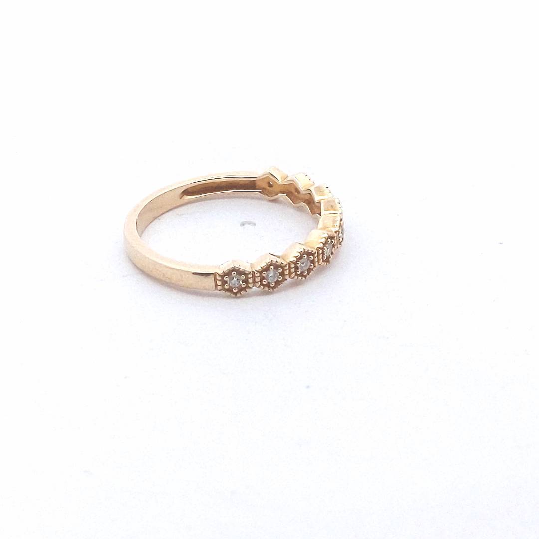 Estate $400 14K Yellow Gold Stackable Diamond Half-Band
