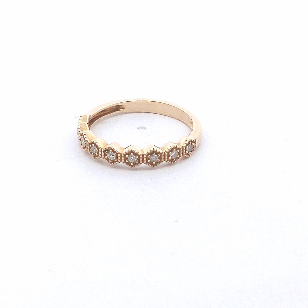 Estate $400 14K Yellow Gold Stackable Diamond Half-Band