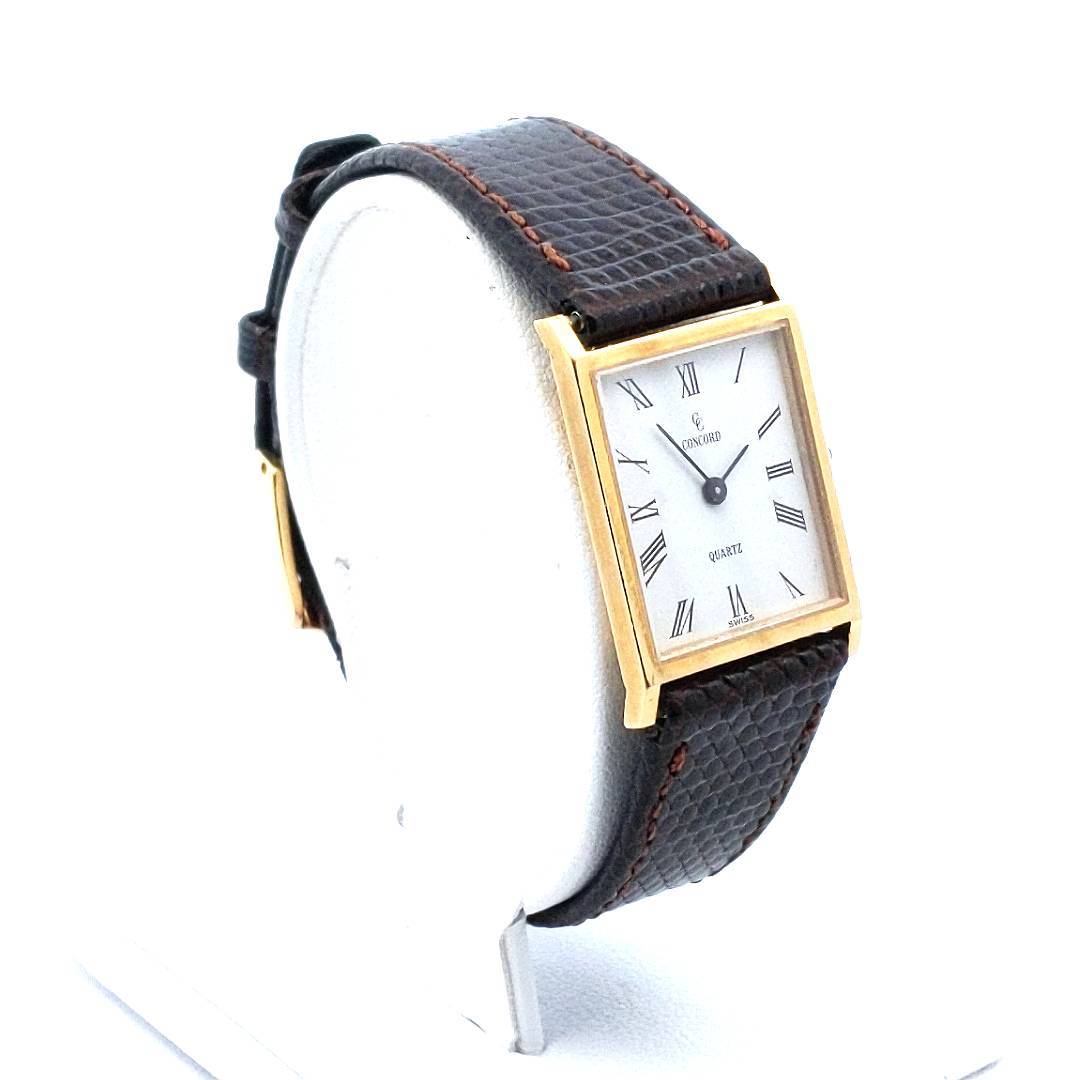 Designer $1000 18K Yellow Gold Concord Quartz Tank Watch