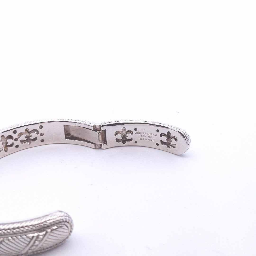 Designer $150 Sterling Silver Judith Ripka CZ Bangle