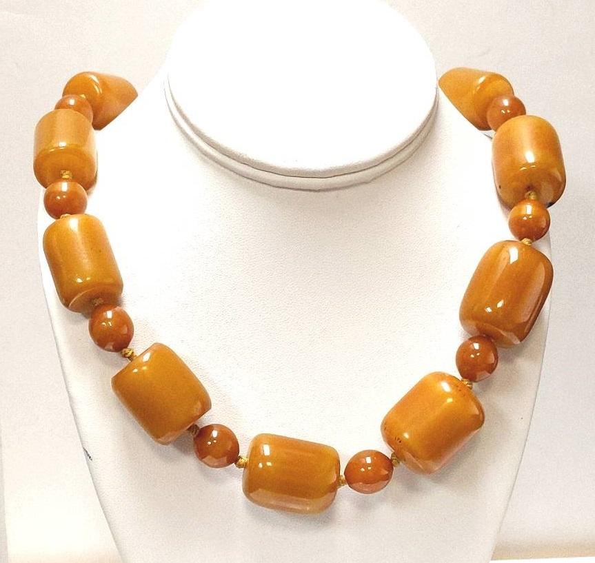 Estate Butterscotch Bakelite Bead Necklace