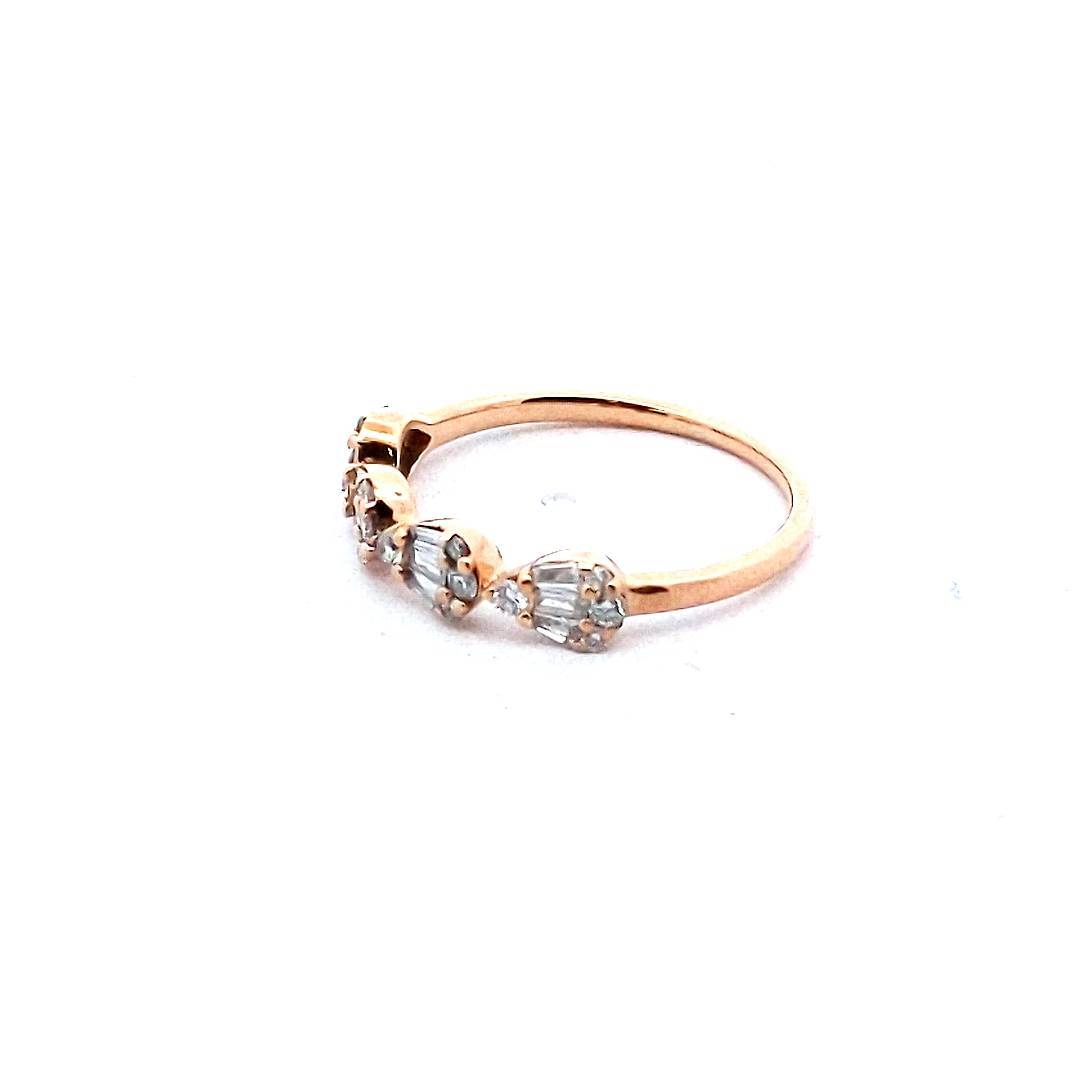 Estate 14K Yellow Gold Baguette & Round Diamond Band