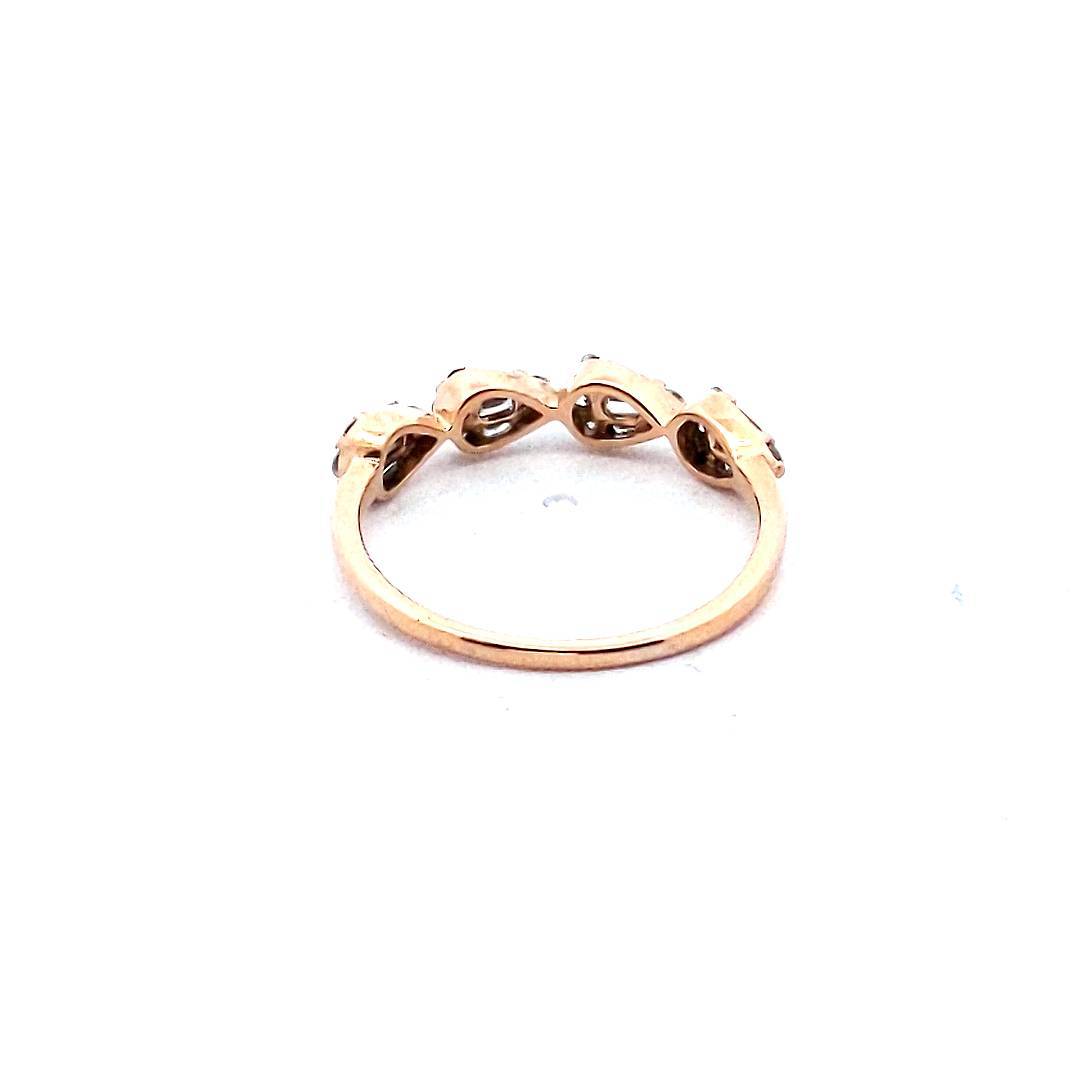 Estate 14K Yellow Gold Baguette & Round Diamond Band