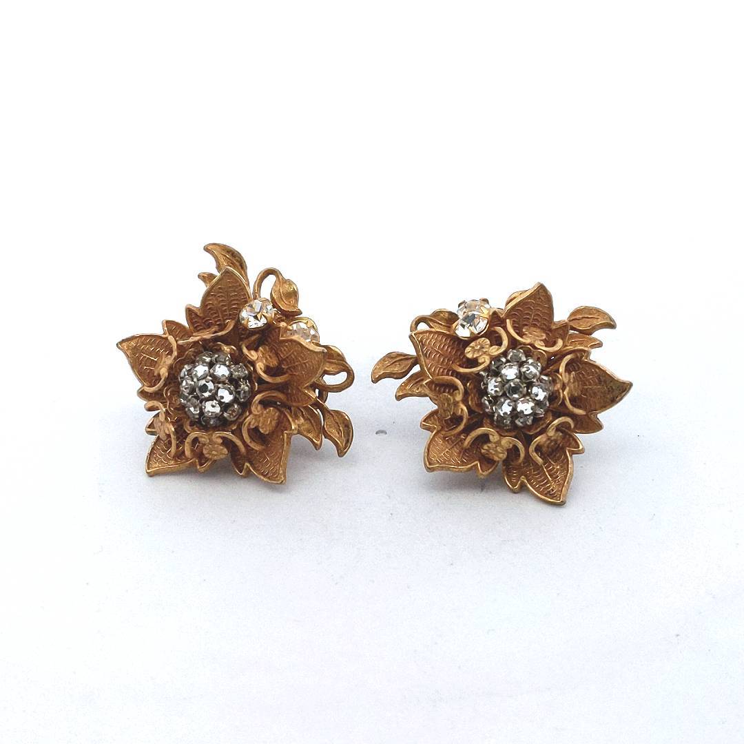 Designer $1100 Costume Miriam Haskell Brooch & Earrings Set