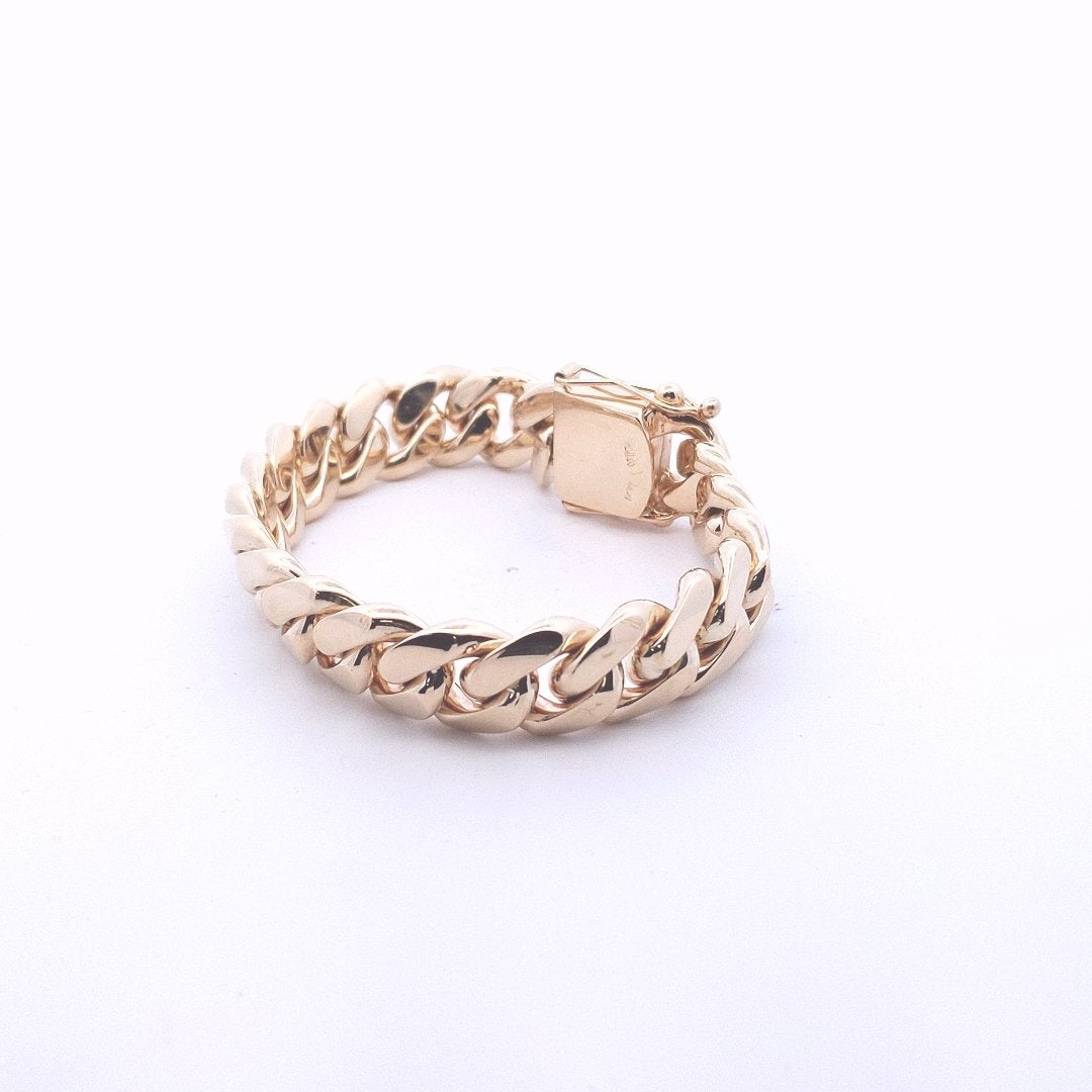 Estate $13000 14K Yellow Gold Cuban Link Bracelet