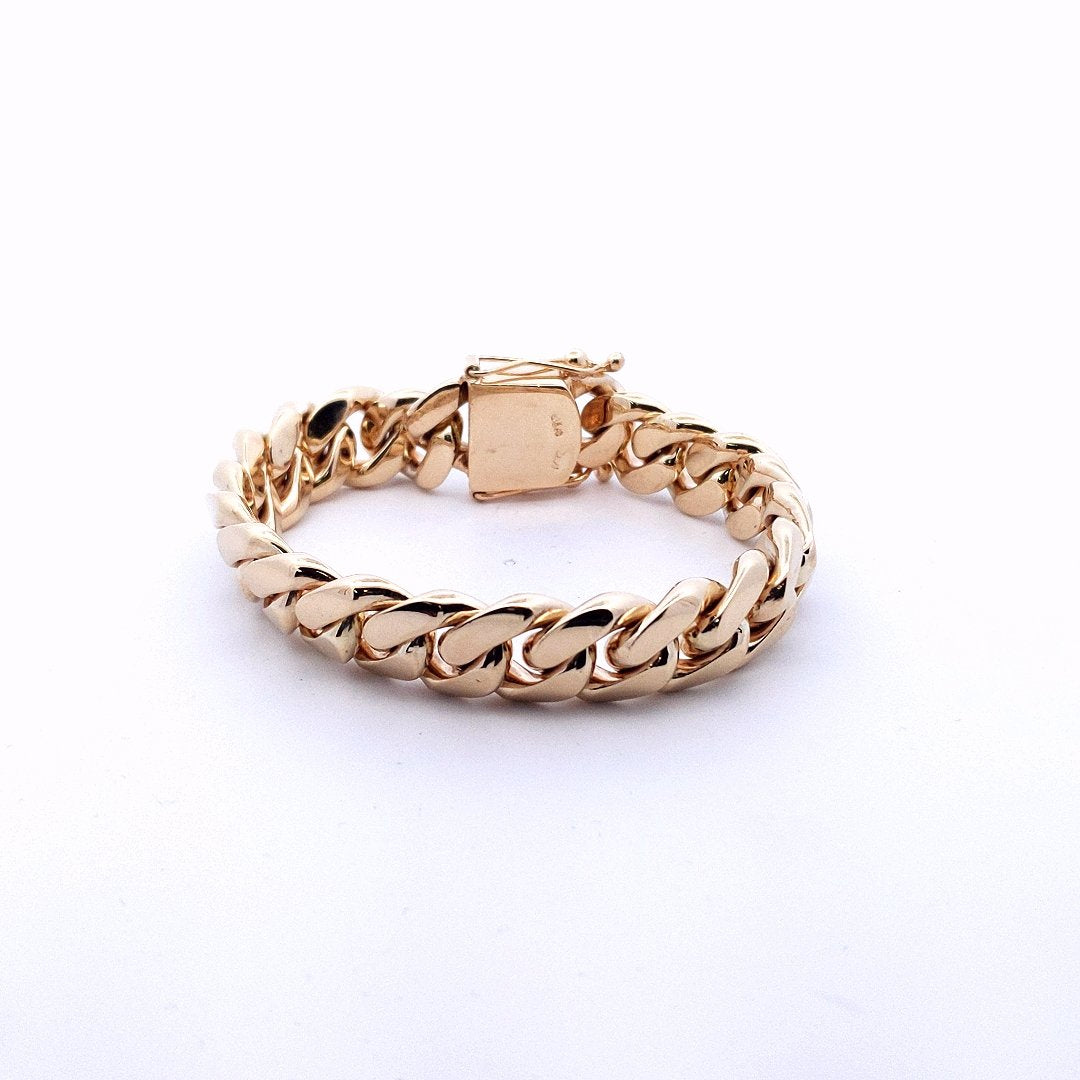 Estate $13000 14K Yellow Gold Cuban Link Bracelet