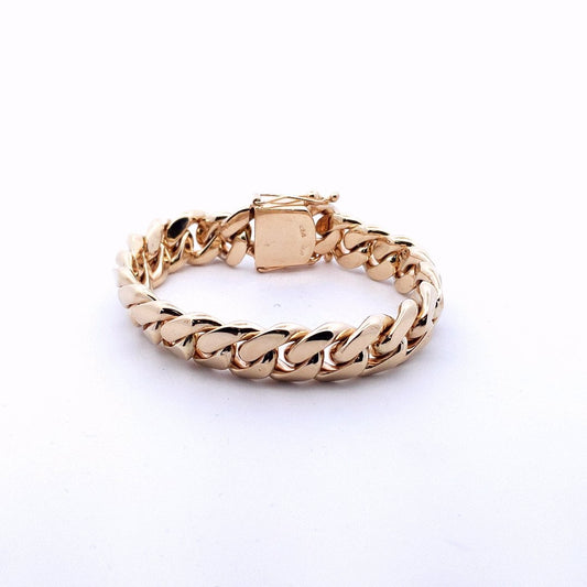 Estate $13000 14K Yellow Gold Cuban Link Bracelet