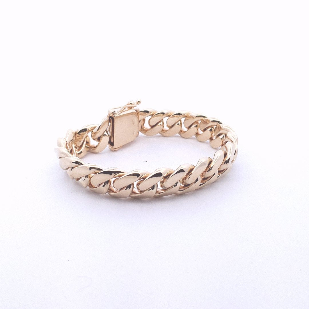 Estate $13000 14K Yellow Gold Cuban Link Bracelet