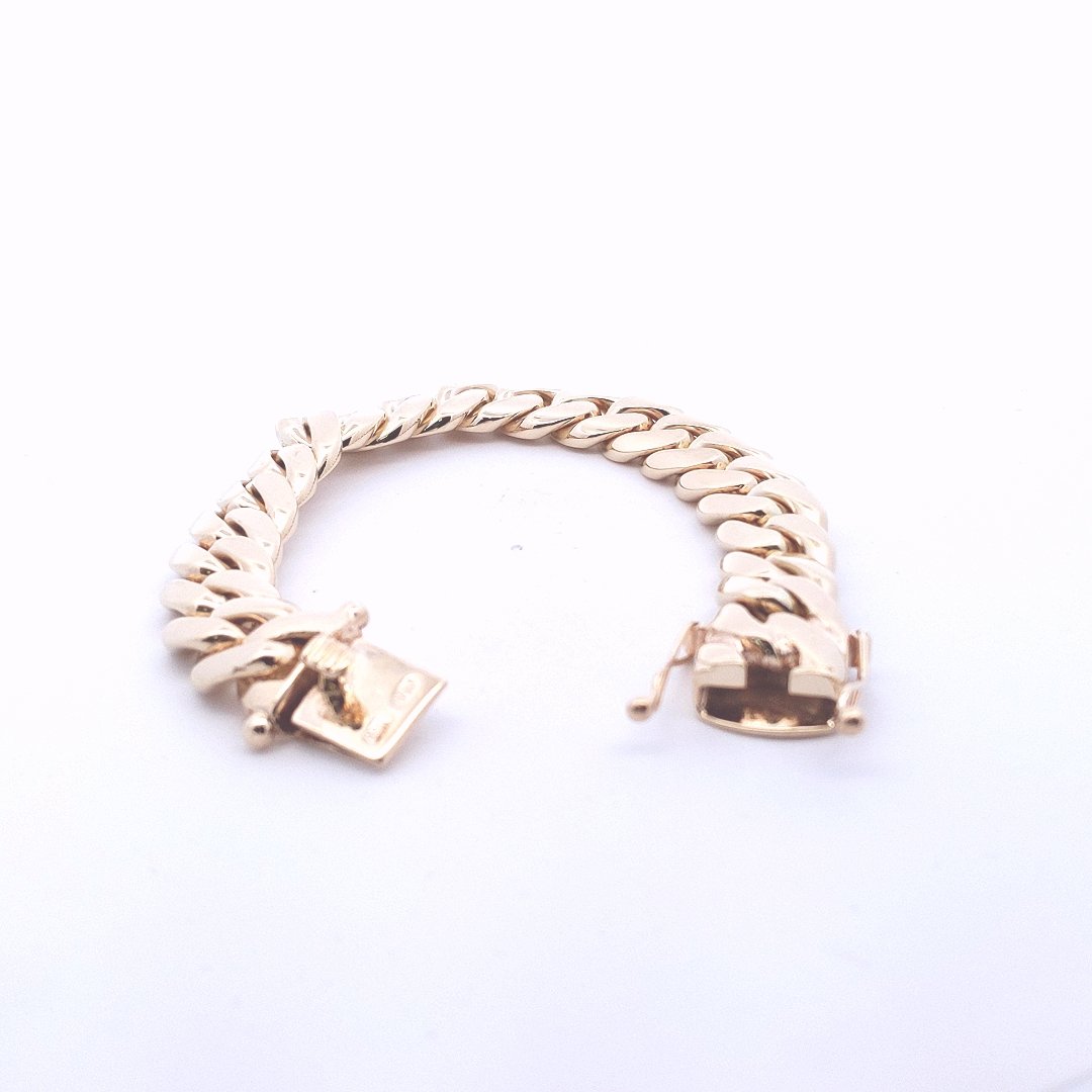 Estate $13000 14K Yellow Gold Cuban Link Bracelet