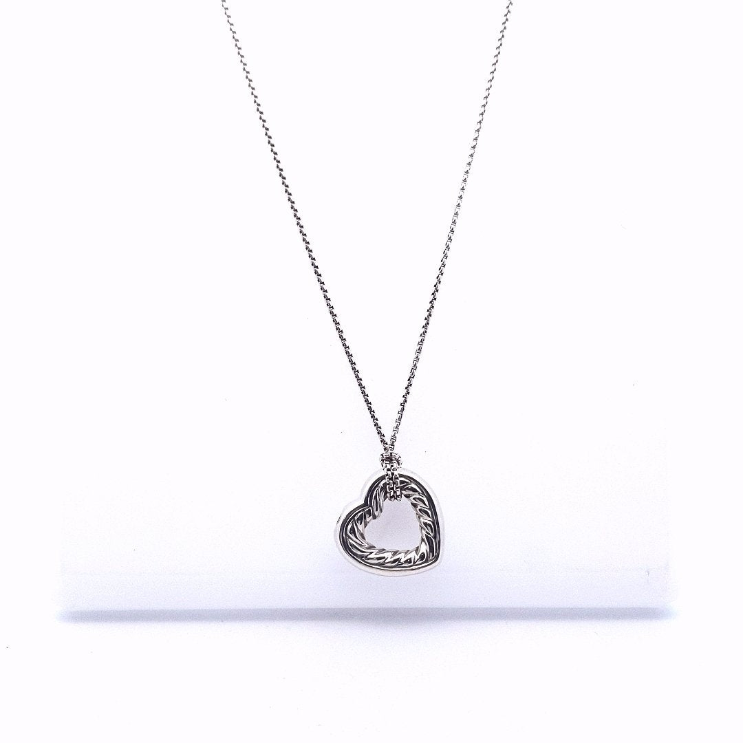 Designer $400 18K Yellow Gold Sterling David Yurman Heart Necklace