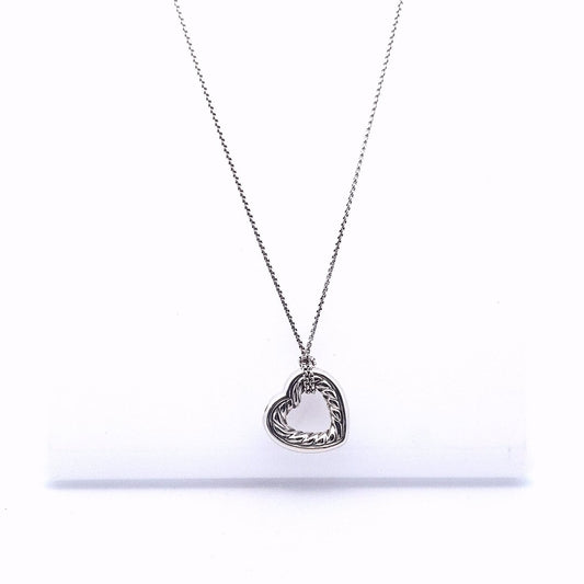 Designer $400 18K Yellow Gold Sterling David Yurman Heart Necklace