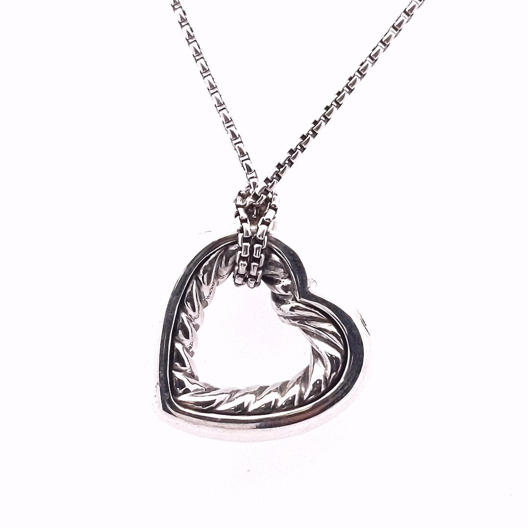 Designer $400 18K Yellow Gold Sterling David Yurman Heart Necklace
