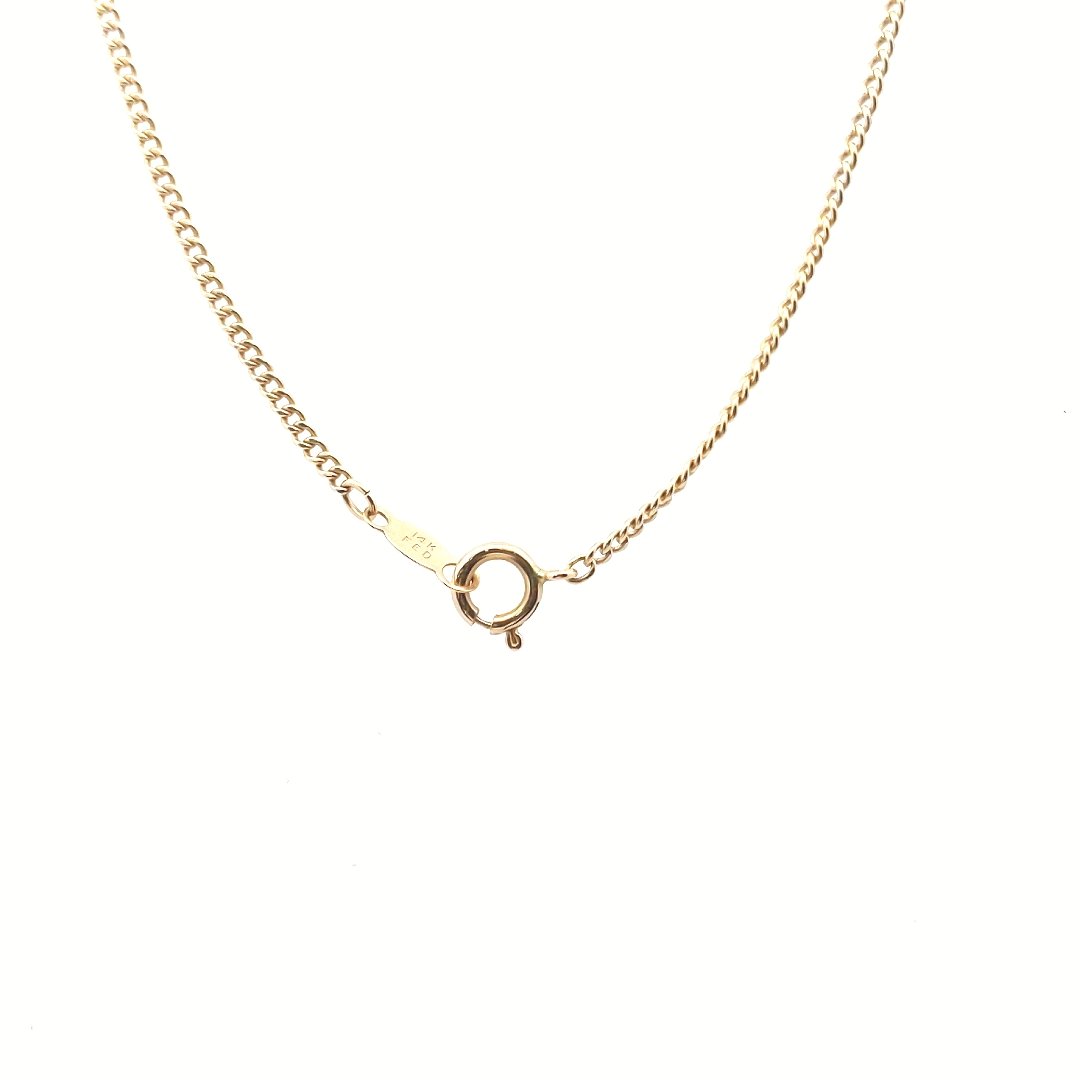 Vintage $700 14K Yellow Gold Blue Enamel Cultured Pearl Pendant Necklace