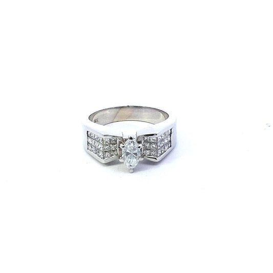 Estate $3000 18K White Gold Diamond Engagement Style Ring