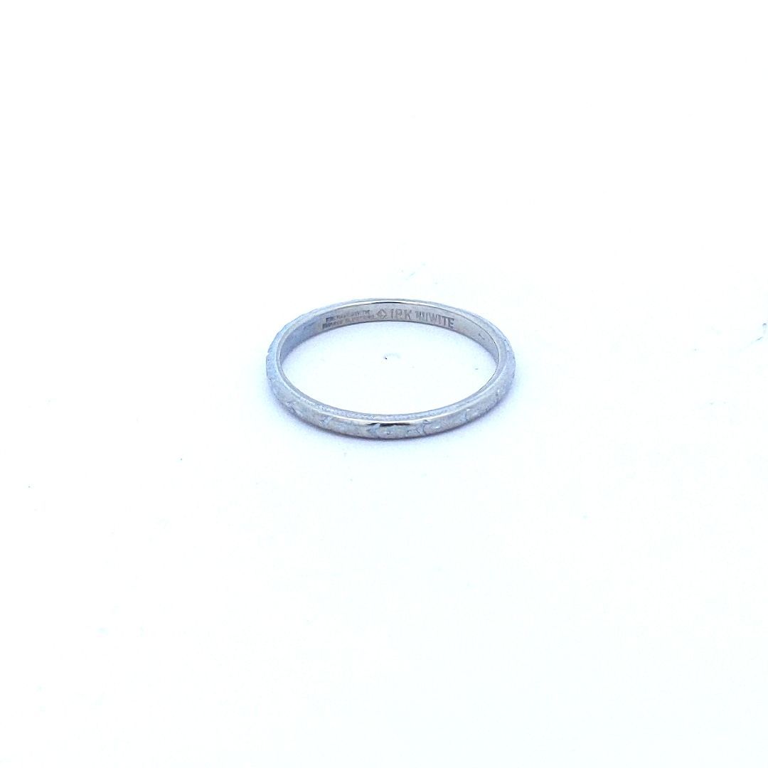Antique $300 18K White Gold Cherry Blossom Wedding Band