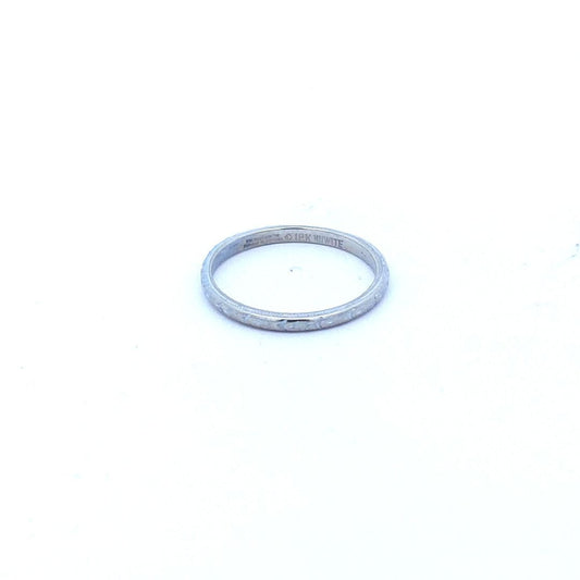 Antique $300 18K White Gold Cherry Blossom Wedding Band