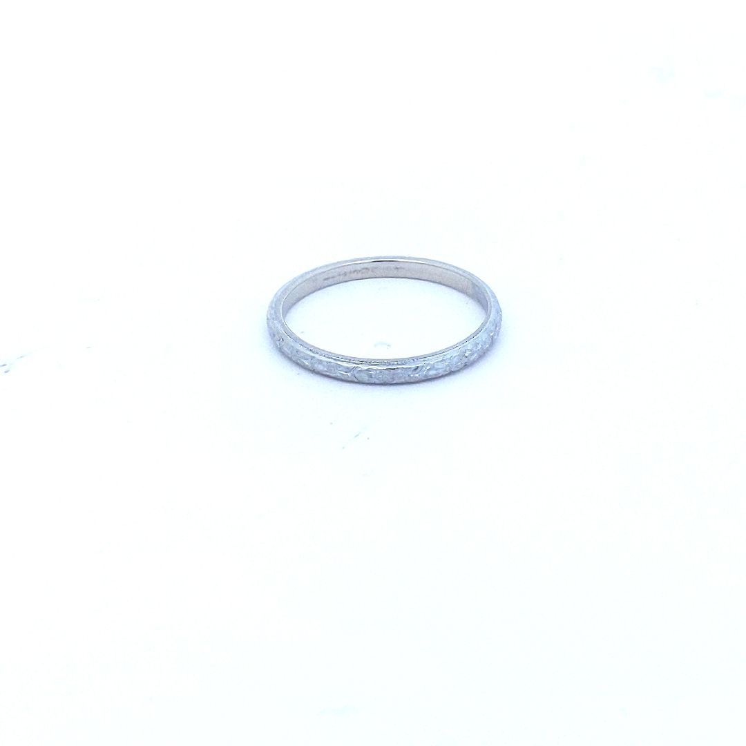 Antique $300 18K White Gold Cherry Blossom Wedding Band