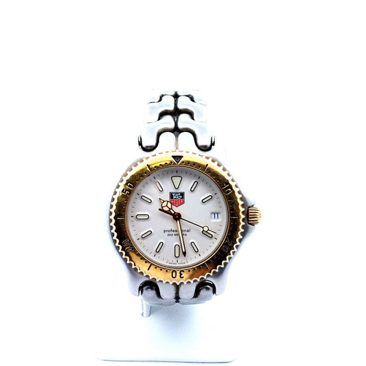 Designer $600 Stainless Steel Gold Plated Bezel Tag Heuer 200M Quartz Watch