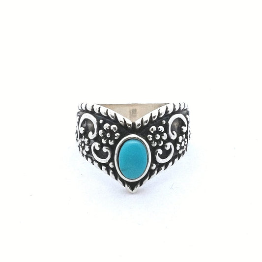 Estate $40 Sterling Silver Turquoise Ring