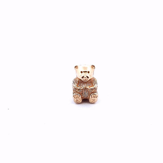 Designer $600 14K Yellow Gold Pandora Teddy Bear Retired Rare Charm