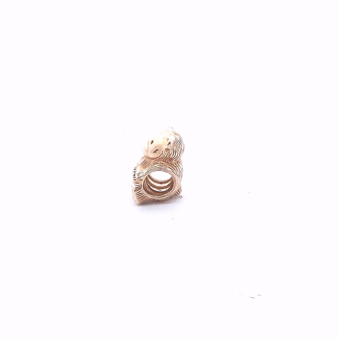 Designer $600 14K Yellow Gold Pandora Teddy Bear Retired Rare Charm