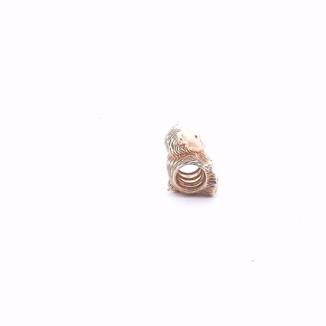 Designer $600 14K Yellow Gold Pandora Teddy Bear Retired Rare Charm