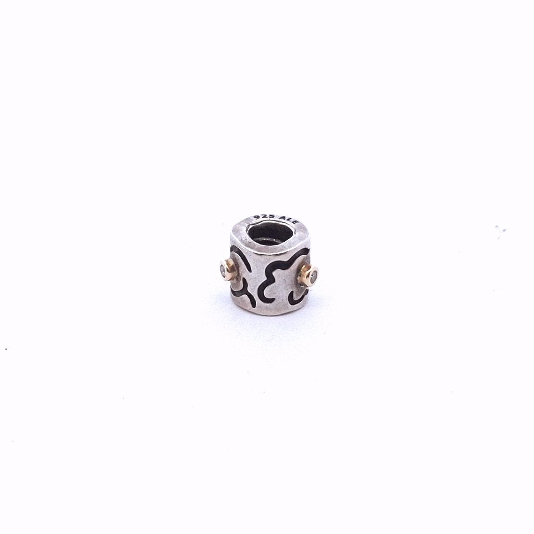 Designer $130 Sterling 14K Gold Pandora Diamond Life's Path Bead Charm