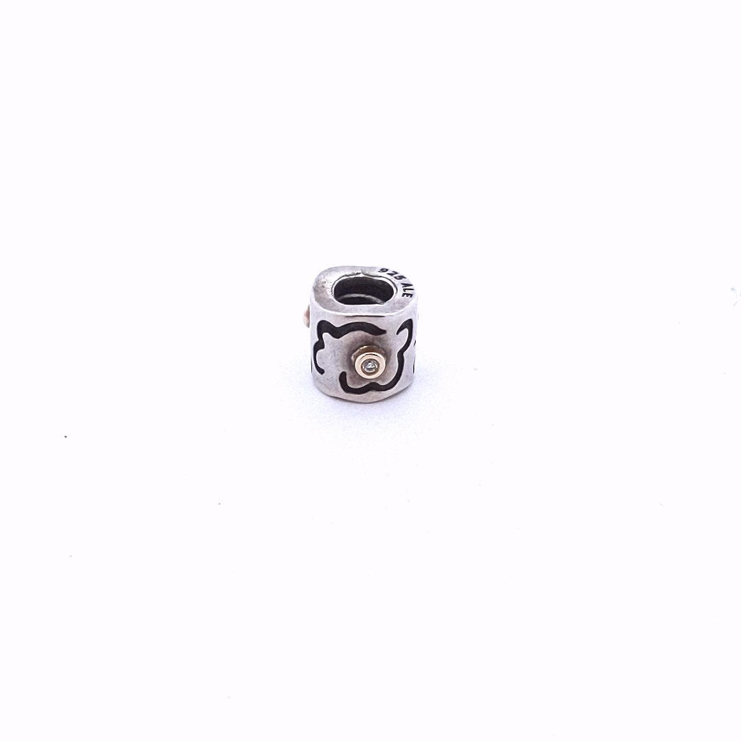Designer $130 Sterling 14K Gold Pandora Diamond Life's Path Bead Charm