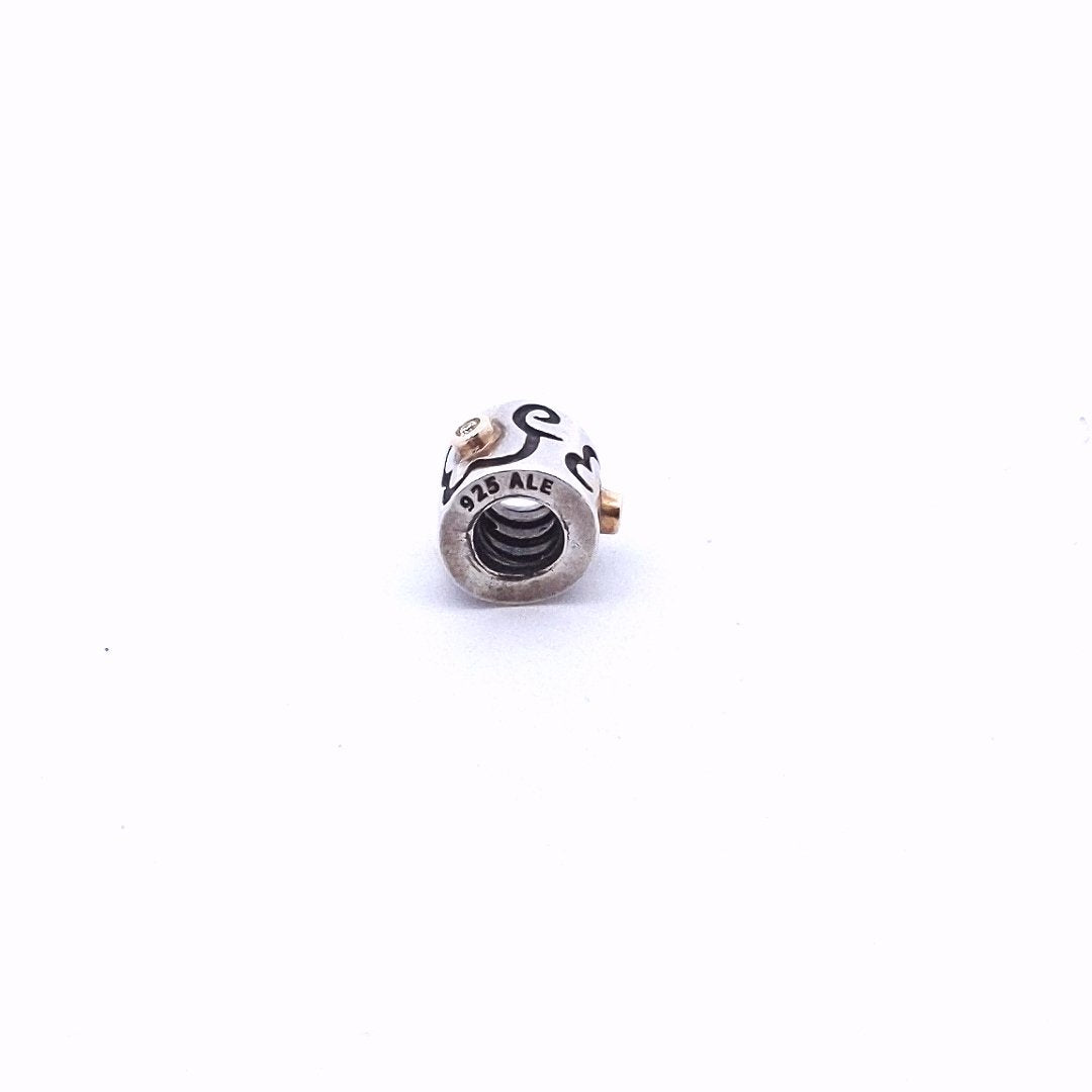 Designer $130 Sterling 14K Gold Pandora Diamond Life's Path Bead Charm