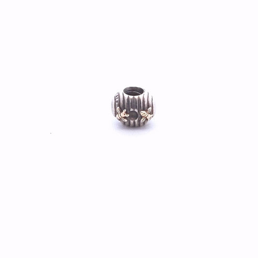 Estate 14K Yellow Gold Sterling Retired Pandora Beehive Two Toned Charm