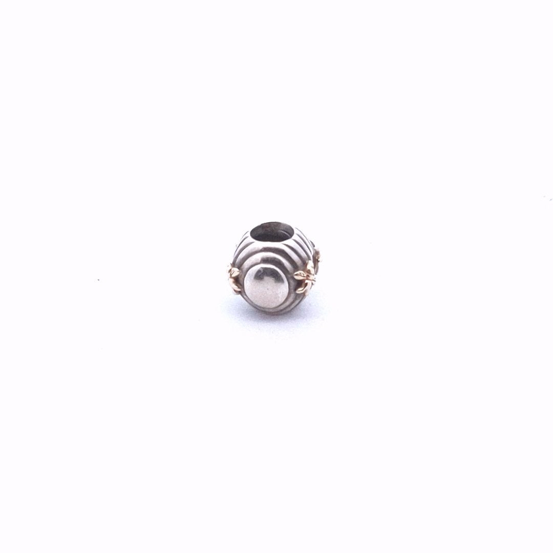 Estate 14K Yellow Gold Sterling Retired Pandora Beehive Two Toned Charm