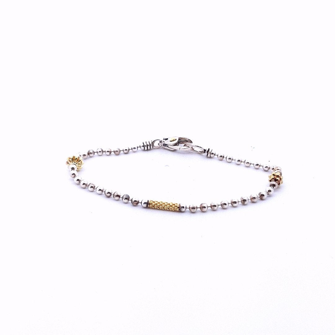 Lagos 18K Yellow Gold Sterling Silver Caviar Icon Bracelet