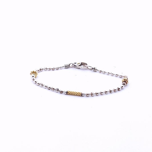 Lagos 18K Yellow Gold Sterling Silver Caviar Icon Bracelet