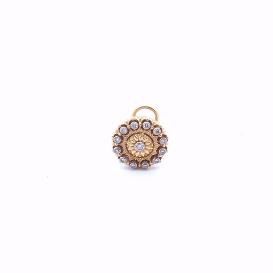 Designer 18K Two Tone Gold Gianmaria Buccellati Diamond Single Earrings