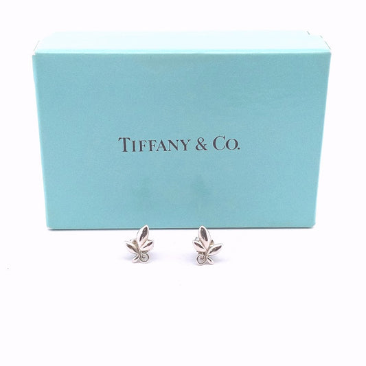 Designer Sterling Silver Tiffany & Co. Paloma Picasso Olive Leaf Earrings