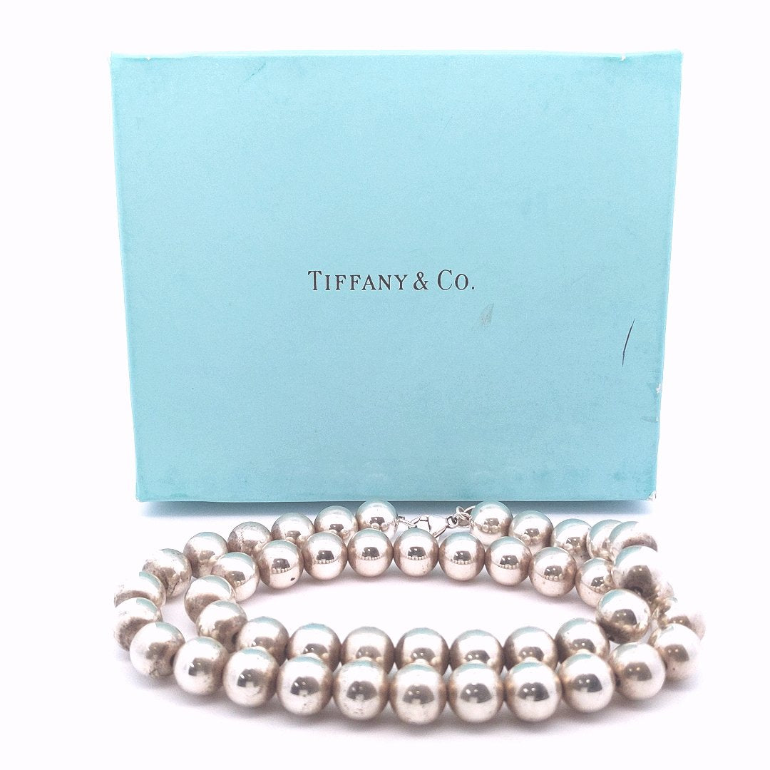 Designer $600 Sterling Silver Tiffany & Co. Hardwear Ball Bead Necklace