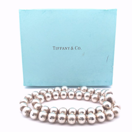 Designer $600 Sterling Silver Tiffany & Co. Hardwear Ball Bead Necklace