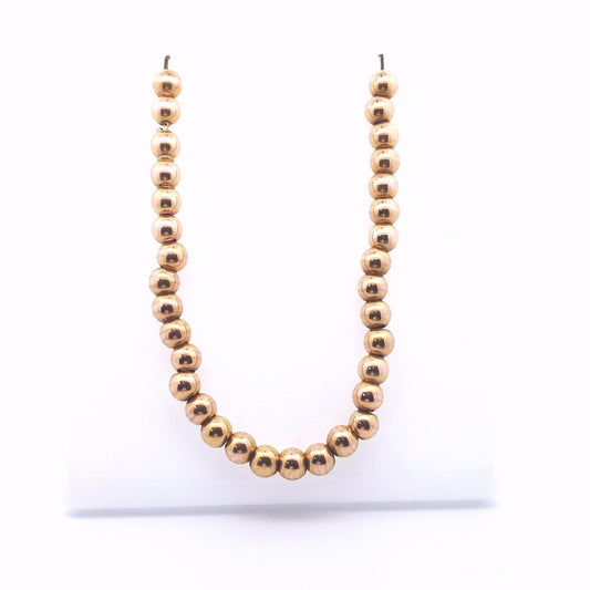 Antique $1800 10K Yellow Gold Ball Bead Necklace