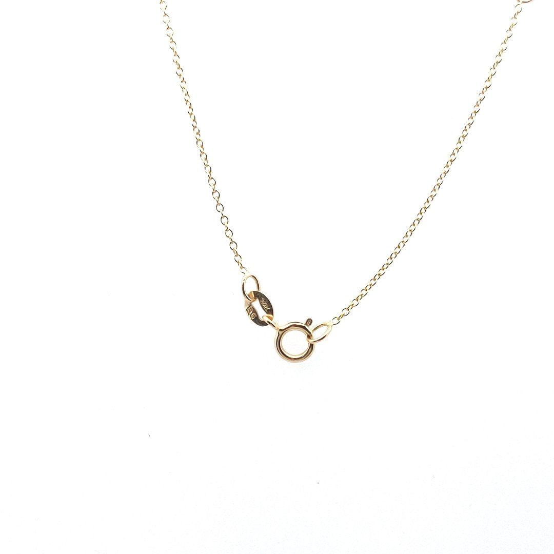 14K Yellow Gold Diamond Bezel Set Baby Gold Solitaire Necklace