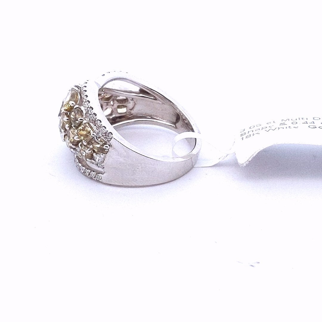 Designer $3800 18K White Gold MODANI Diamond Crossover Ring