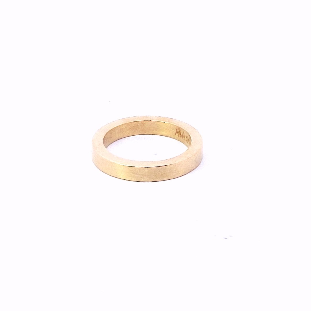 22K Yellow Gold Reinstein Ross Square Stackable Shape Wedding Band