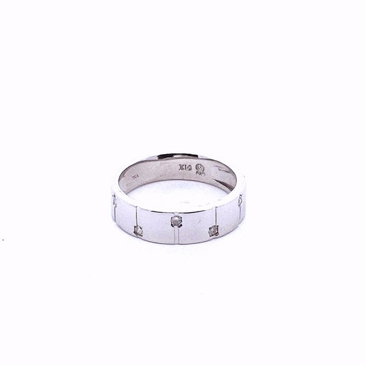 Estate $450 14K White Gold 5mm Diamond Band Ring