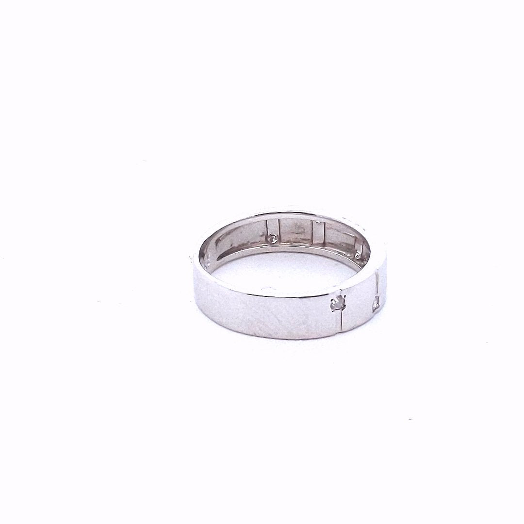 Estate $450 14K White Gold 5mm Diamond Band Ring