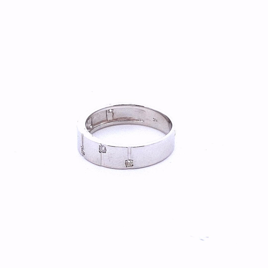Estate $450 14K White Gold 5mm Diamond Band Ring