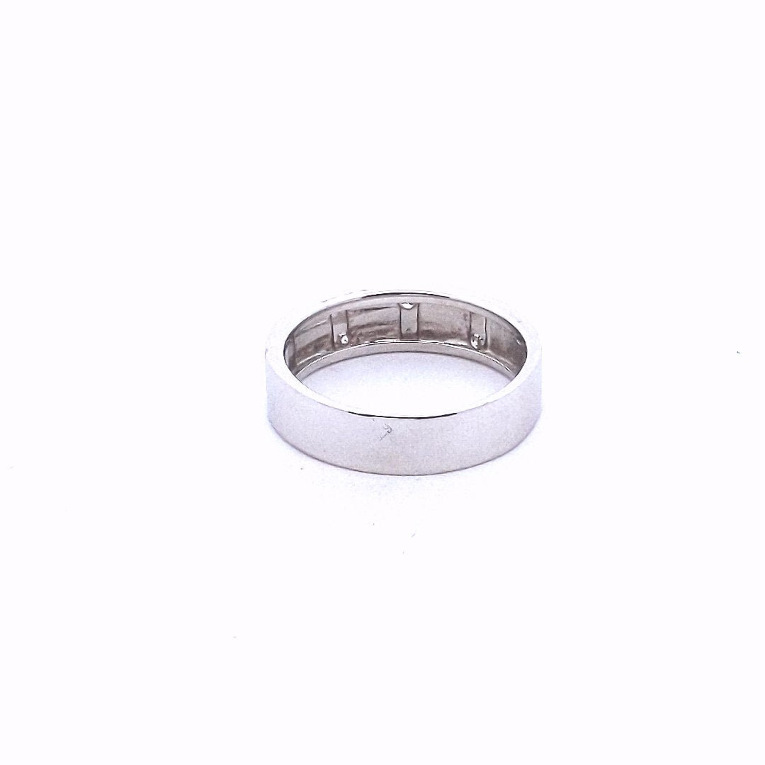 Estate $450 14K White Gold 5mm Diamond Band Ring