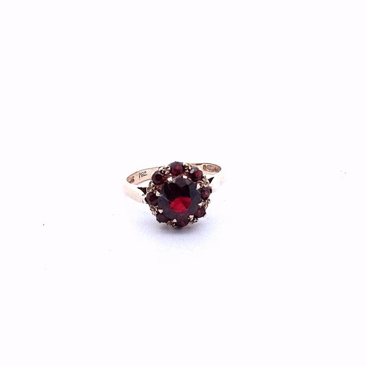 Vintage $400 9K Yellow Gold Garnet Ring