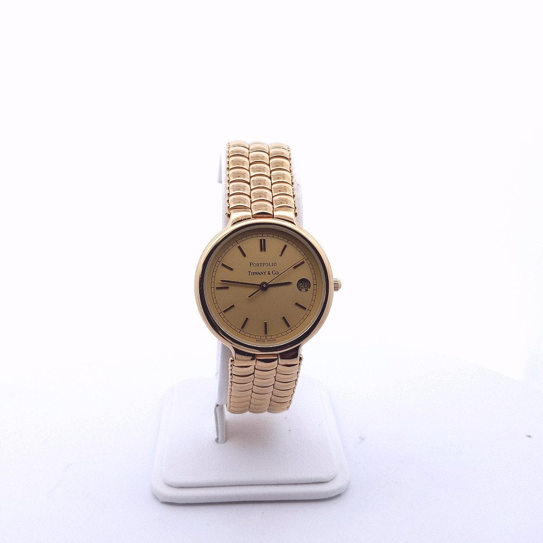 Tiffany & Co. 10 Micron Gold Plated Portfolio Quartz Watch