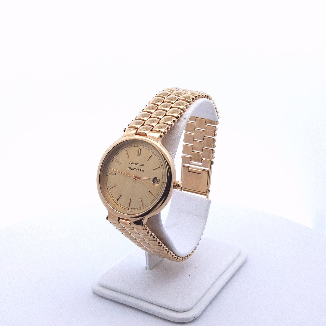 Tiffany & Co. 10 Micron Gold Plated Portfolio Quartz Watch