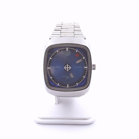 Vintage Stainless Steel Zodiac Astrographic Automatic Mystery Dial Watch