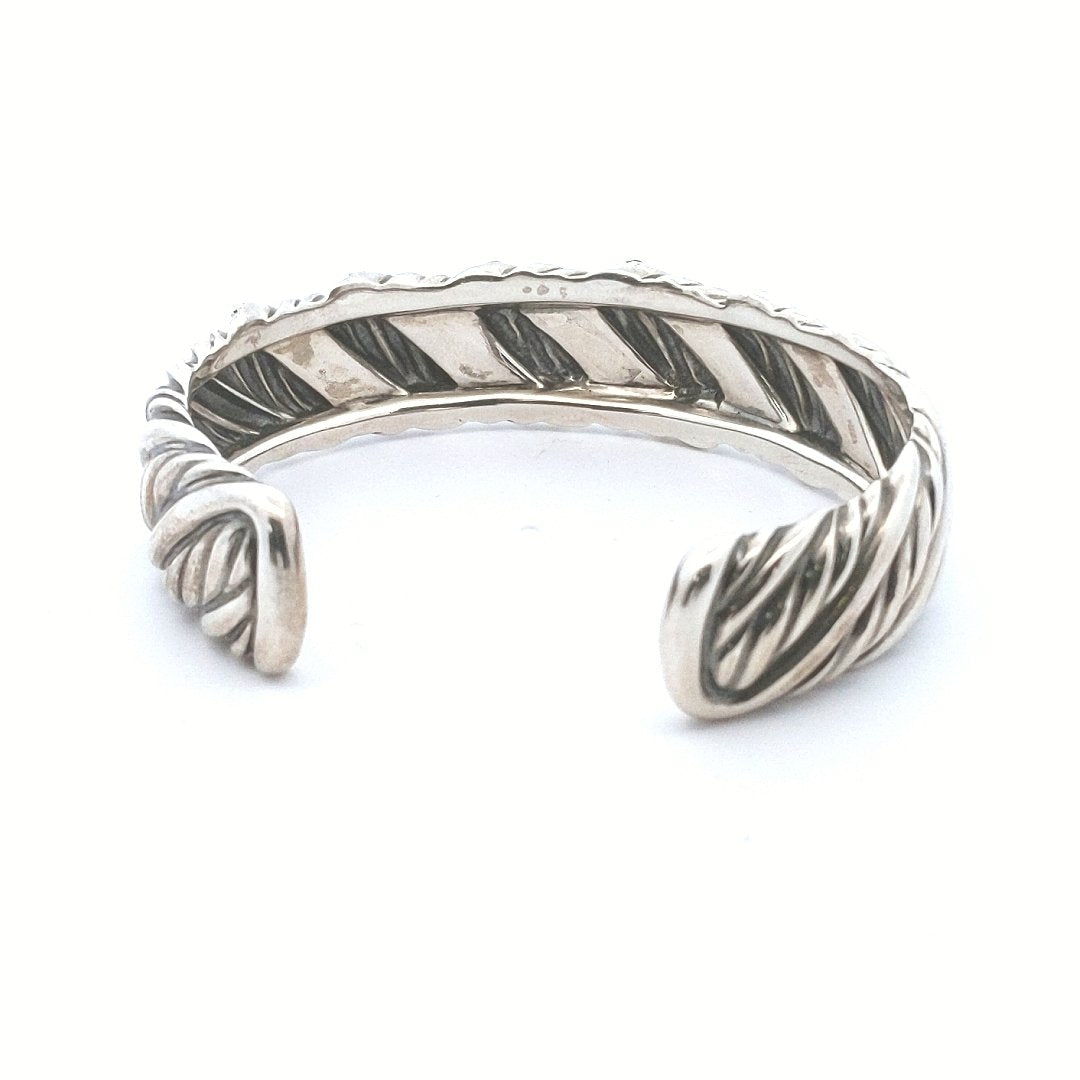 Designer $900 Sterling Silver David Yurman Sculpted Cable Bracelet